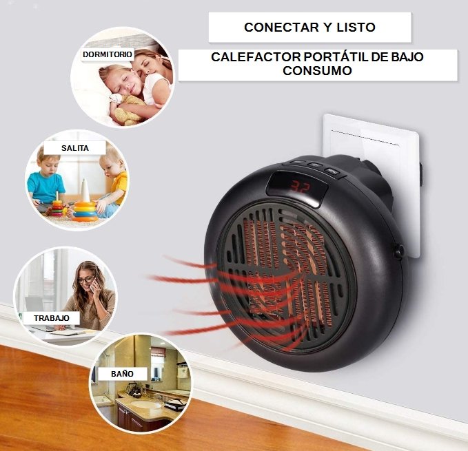 Mini calefactor portátil de bajo consumo