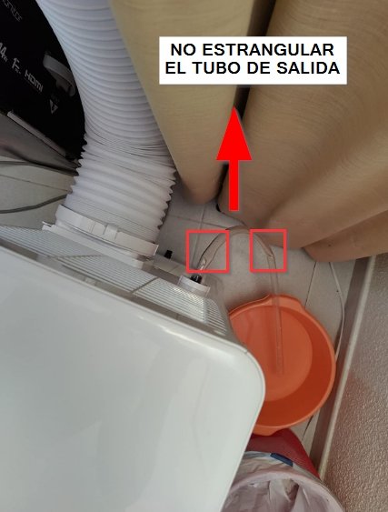 aire acondicionado portátil salida de agua